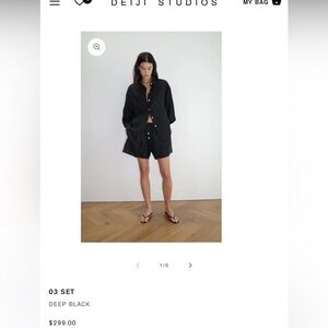 Deiji Studios Women's Black Linen Set